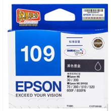 愛普生（Epson）T1091黑色墨盒 C13T109180（適用ME30/300/360/510/600F/650FN/700FW）