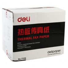 得力(deli)7726 熱敏傳真紙210mm*20碼 24卷/盒